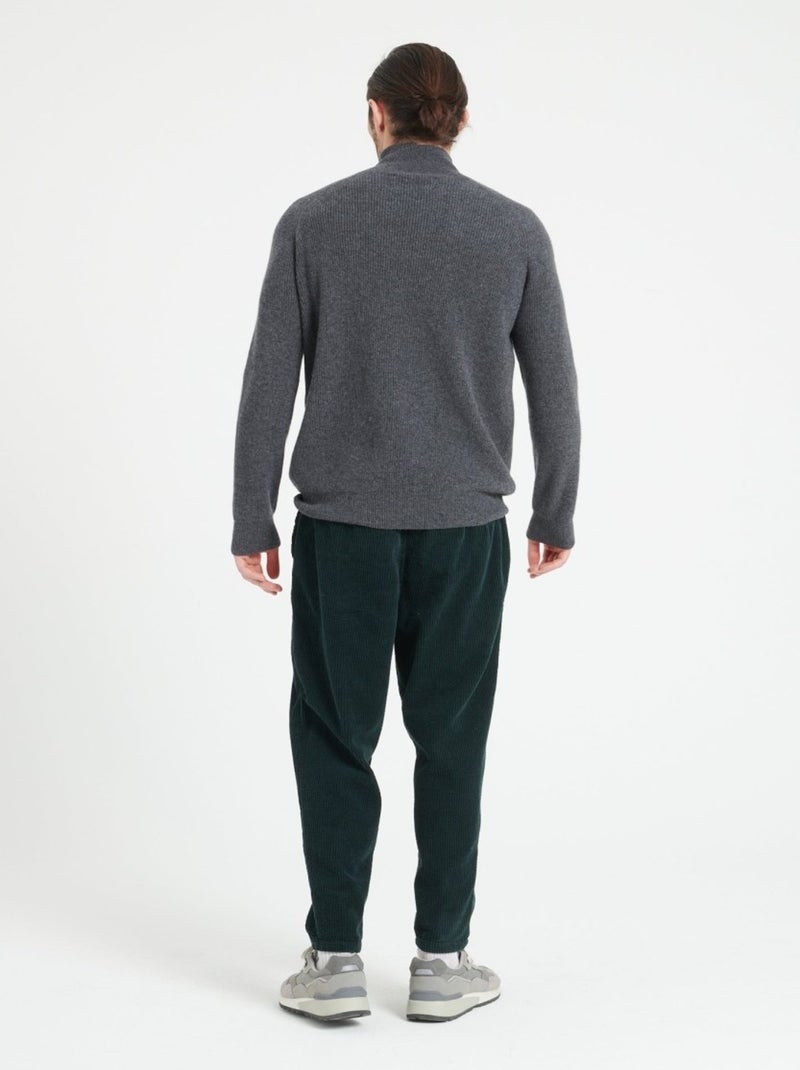 Pull col camionneur homme 100% cachemire bleu marine - ZACH 2 gris anthracite - Kiabi