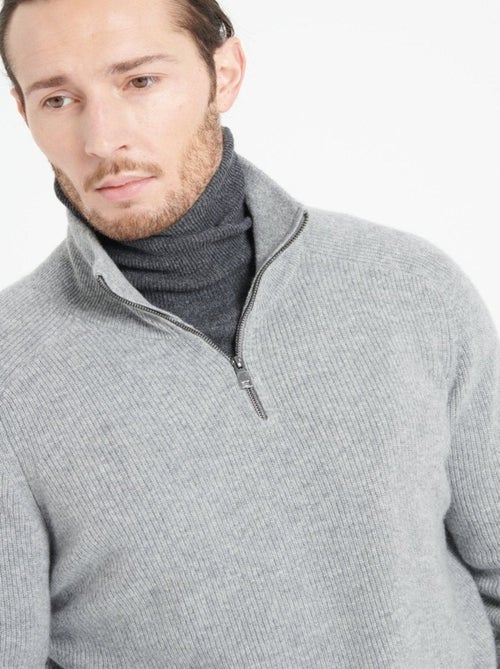 Pull col camionneur homme 100% cachemire bleu marine - ZACH 2 - Kiabi