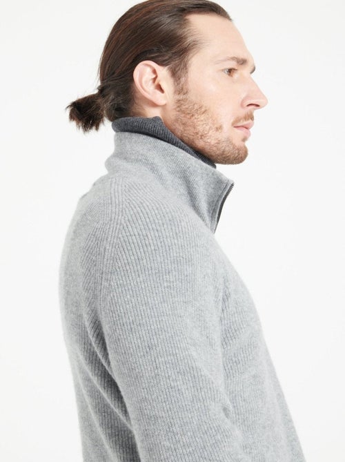 Pull col camionneur homme 100% cachemire bleu marine - ZACH 2 - Kiabi
