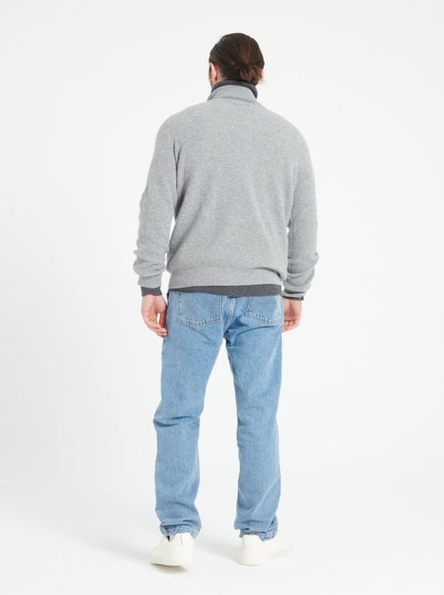 Pull col camionneur homme 100% cachemire bleu marine - ZACH 2 - Kiabi