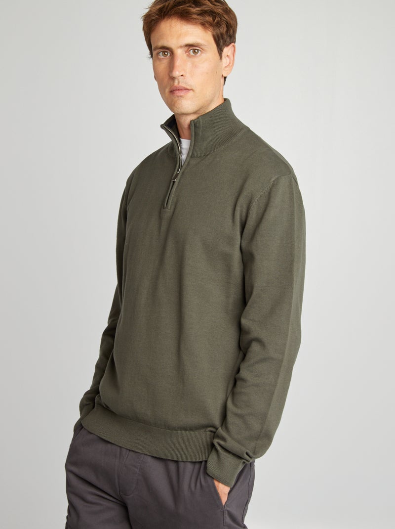 Pull col camionneur Kaki - Kiabi