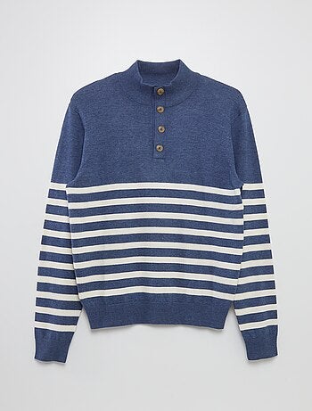 Pull col camionneur marinière - collection facile à enfiler