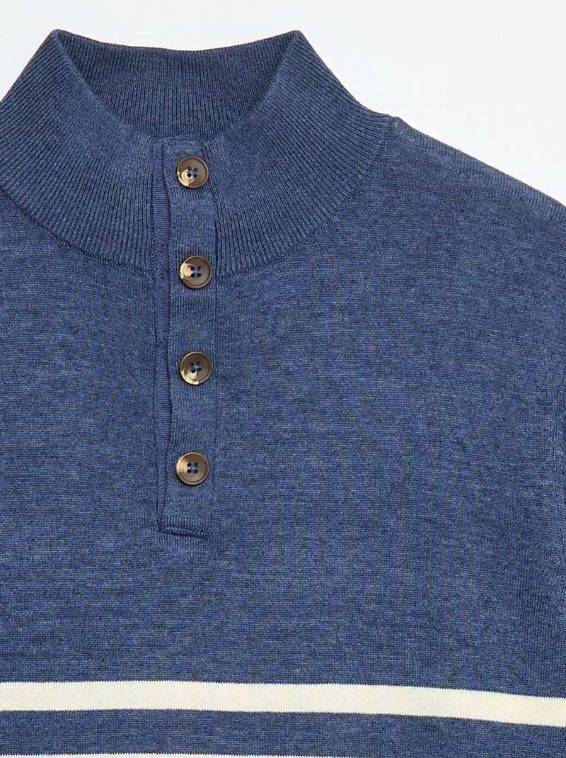 Pull col camionneur marinière - collection facile à enfiler Bleu - Kiabi