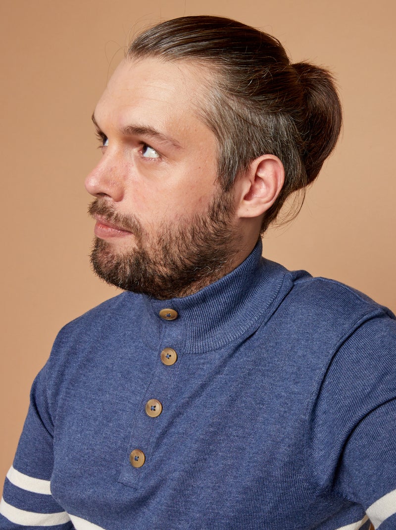 Pull col camionneur marinière - So Easy Bleu - Kiabi