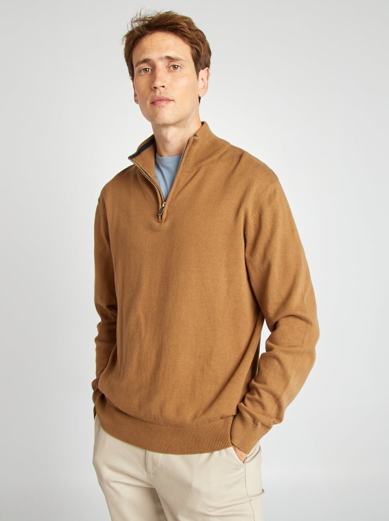Pull col camionneur Marron - Kiabi