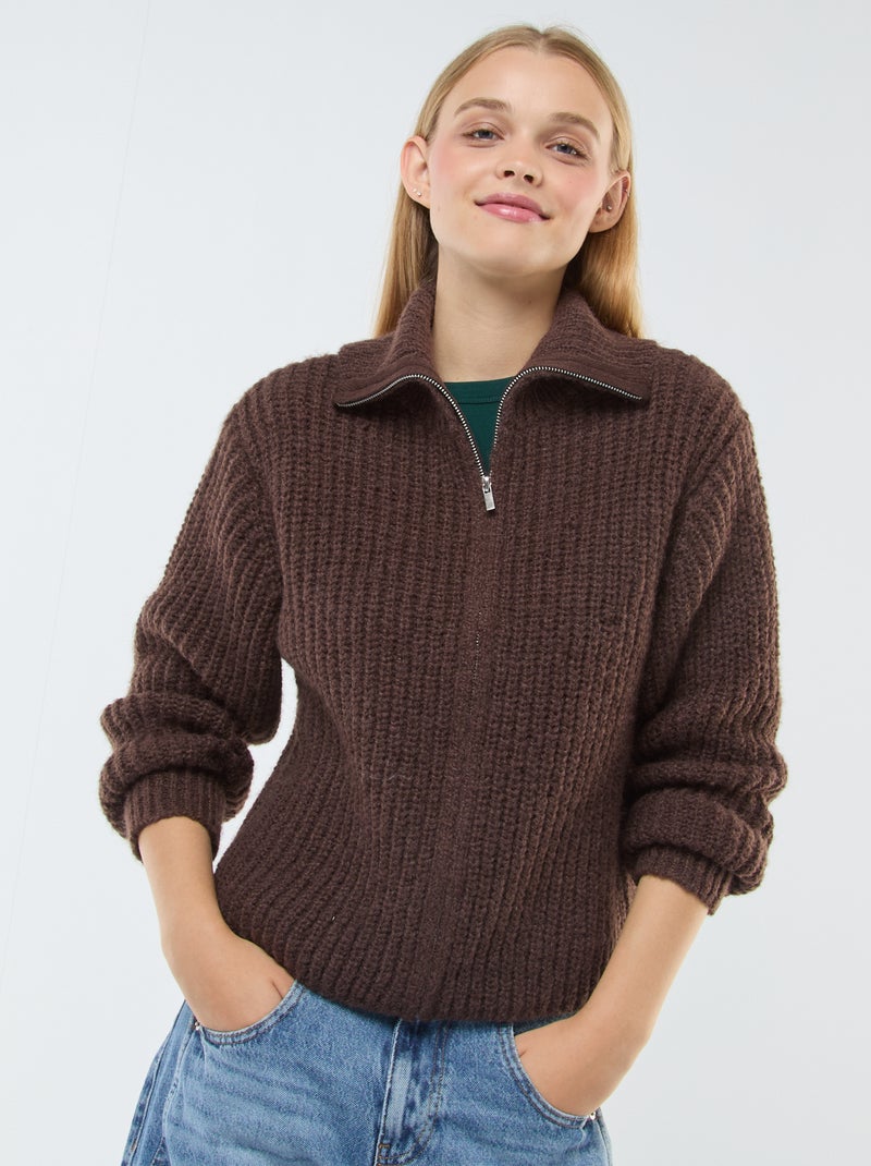 Pull col camionneur Marron - Kiabi