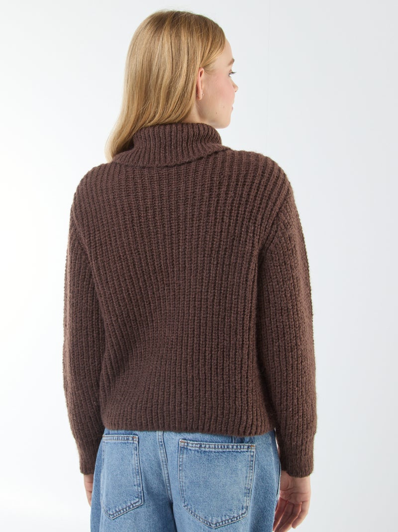 Pull col camionneur Marron - Kiabi
