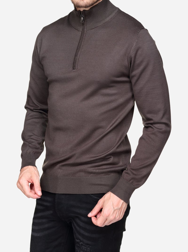 Pull col camionneur Marron - Kiabi