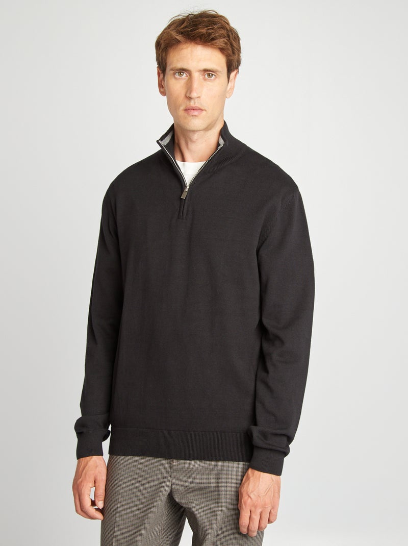 Pull col camionneur noir - Kiabi