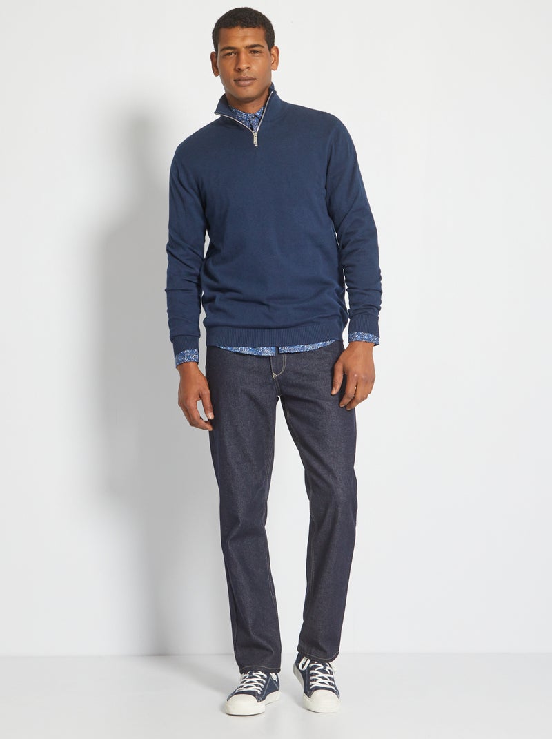 Pull col camionneur 'Produkt' BLEU - Kiabi