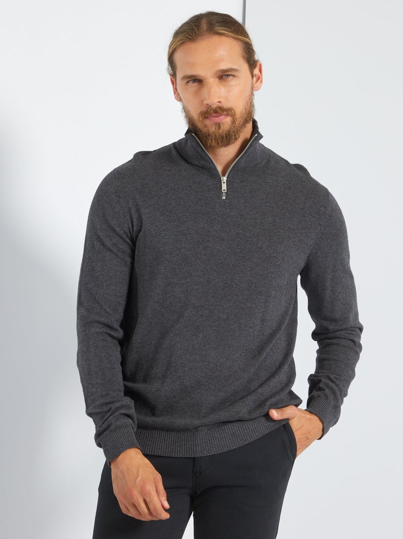 Pull col camionneur 'Produkt' GRIS - Kiabi