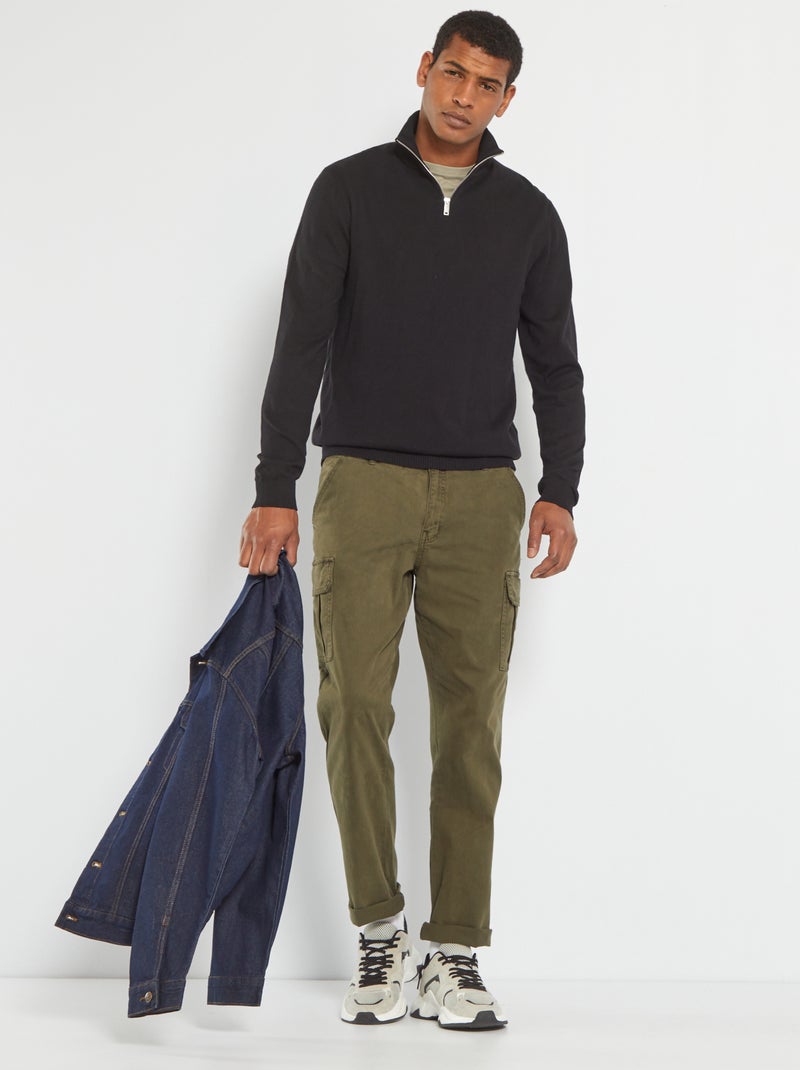 Pull col camionneur 'Produkt' noir - Kiabi