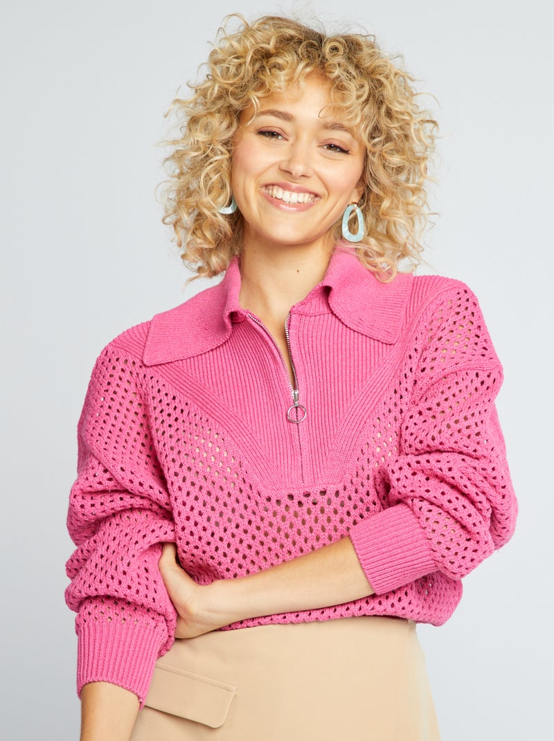 Pull col camionneur Rose - Kiabi