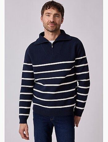 Pull col camionneur zippé - damart