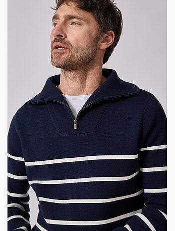 Pull col camionneur zippé - damart