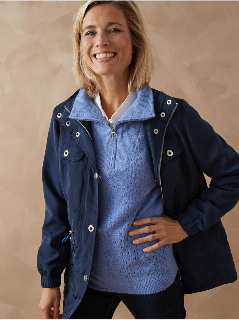 Pull col camionneur zippé - DAXON Bleu - Kiabi