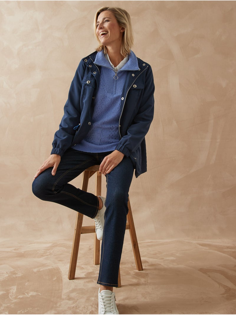 Pull col camionneur zippé - DAXON Bleu - Kiabi