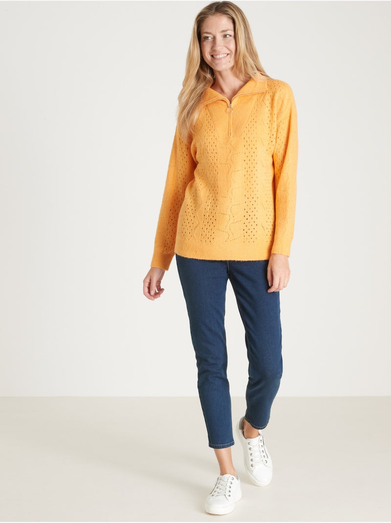 Pull col camionneur zippé - DAXON Miel - Kiabi