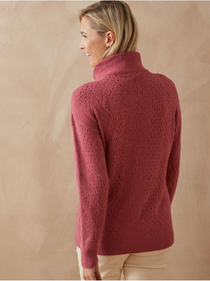 Pull col camionneur zippé - DAXON Rose foncé - Kiabi
