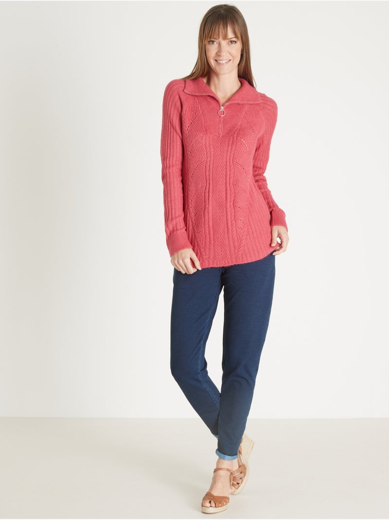 Pull col camionneur zippé - DAXON Rose - Kiabi