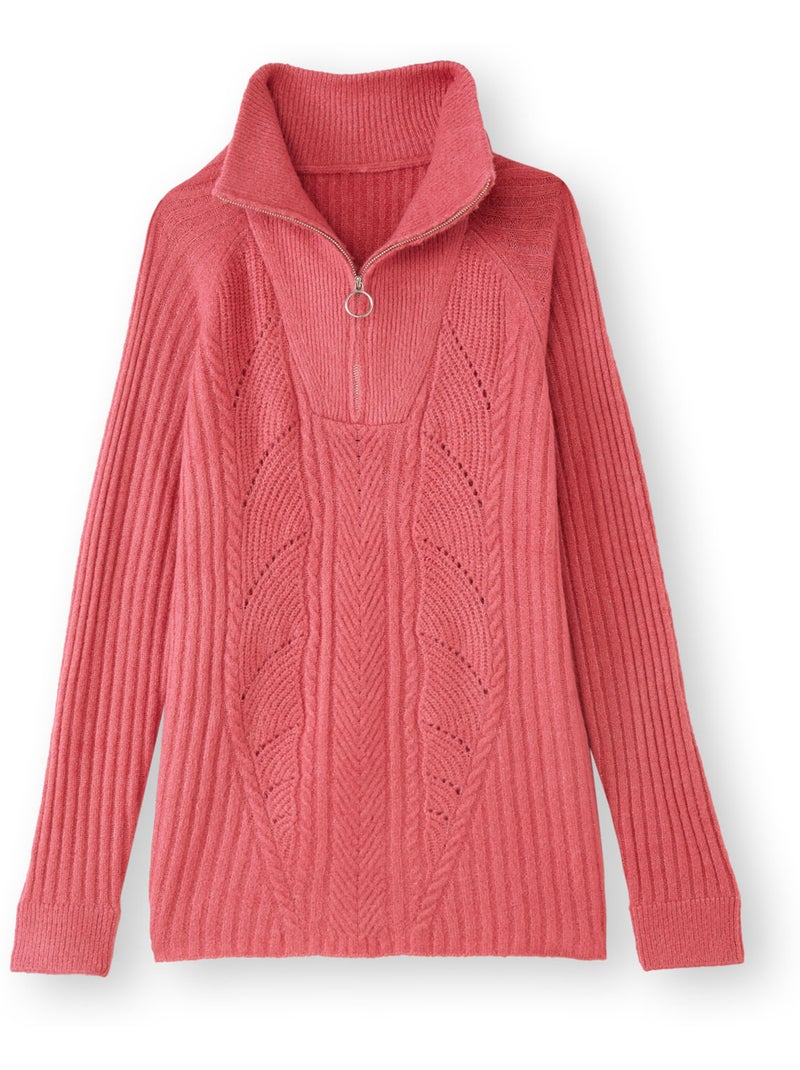 Pull col camionneur zippé - DAXON Rose - Kiabi