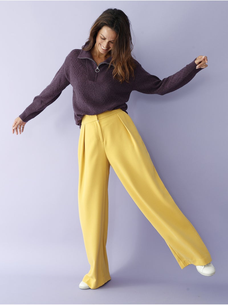 Pull col camionneur zippé - DAXON Violet prune - Kiabi