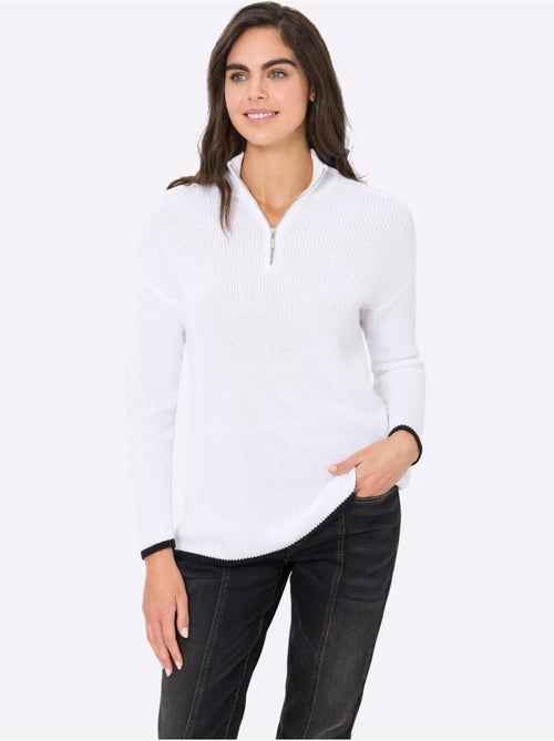 Pull Col Camionneur Zippé - Taille Standard - helline - Kiabi Pull Col Camionneur Zippé - Taille Standard - helline - Kiabi