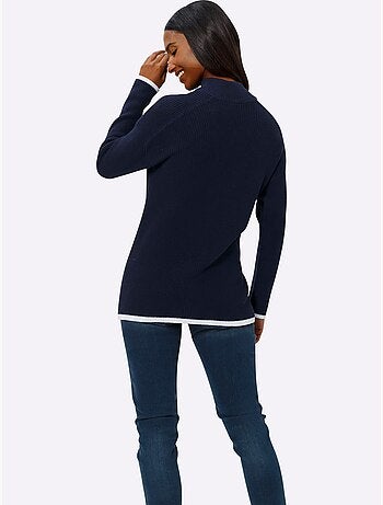 Pull Col Camionneur Zippé - Taille Standard - helline