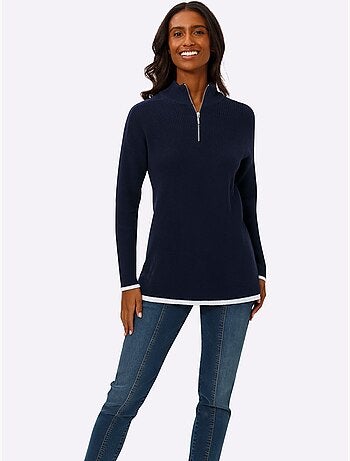 Pull Col Camionneur Zippé - Taille Standard - helline