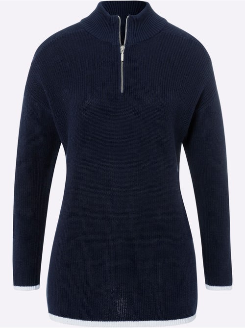 Pull Col Camionneur Zippé - Taille Standard - helline - Kiabi Pull Col Camionneur Zippé - Taille Standard - helline - Kiabi