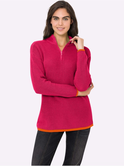 Pull Col Camionneur Zippé - Taille Standard - helline - Kiabi