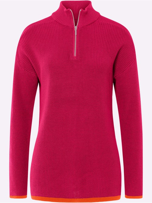 Pull Col Camionneur Zippé - Taille Standard - helline - Kiabi