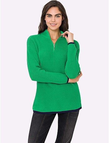 Pull Col Camionneur Zippé - Taille Standard - helline