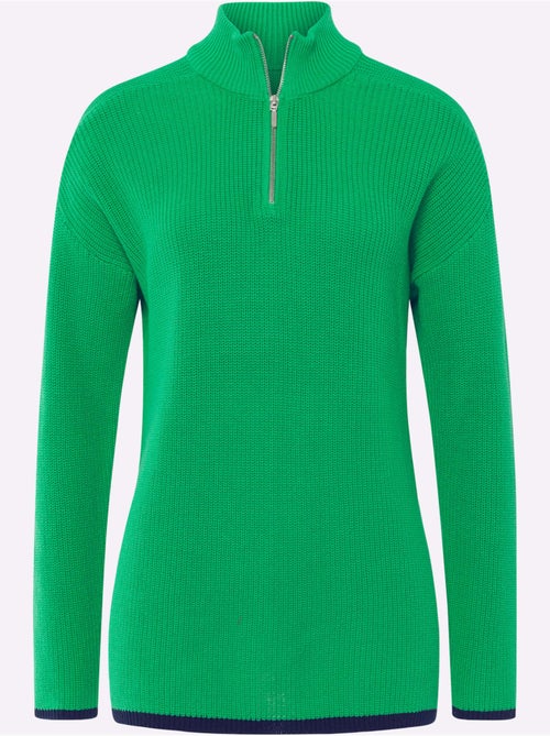 Pull Col Camionneur Zippé - Taille Standard - helline - Kiabi