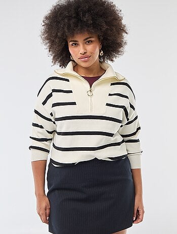 Pull col camionneur zippé