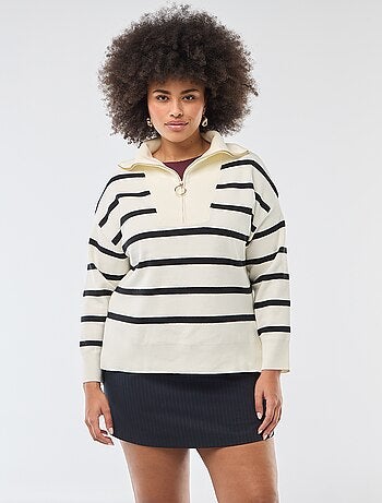 Pull col camionneur zippé