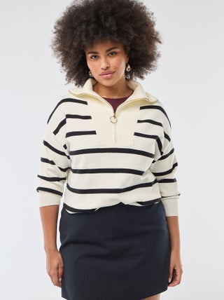 Pull col camionneur zippé