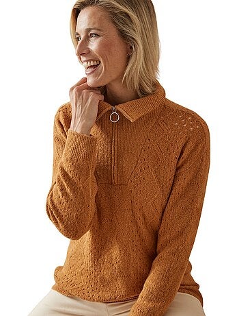 Pull col camionneur zippé