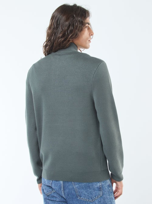 Pull col camionneur zippé en maille - Kiabi