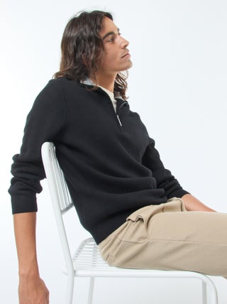 Pull col camionneur zippé en maille