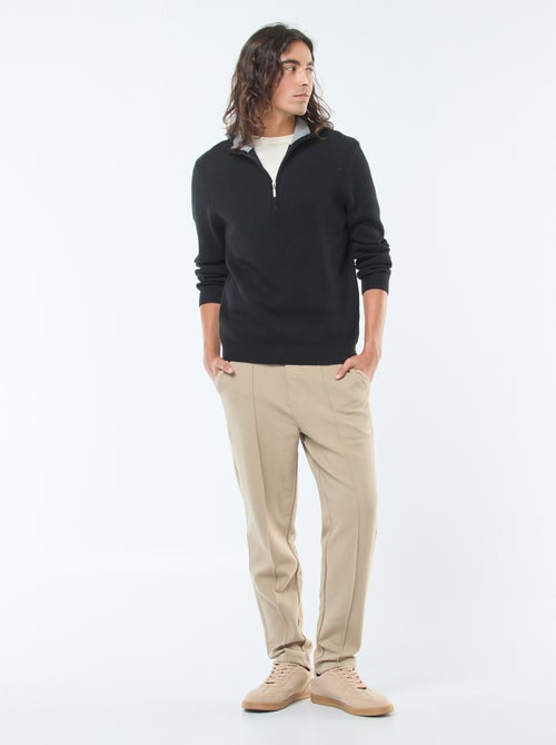 Pull col camionneur zippé en maille - Kiabi