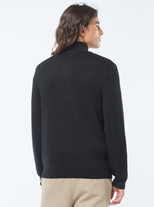 Pull col camionneur zippé en maille - Kiabi