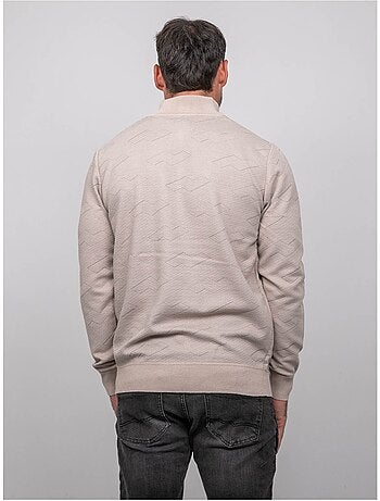 Pull col camionneur zippé jacquard lamaton