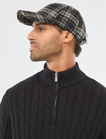 Pull col camionneur zippé torsadé en coton