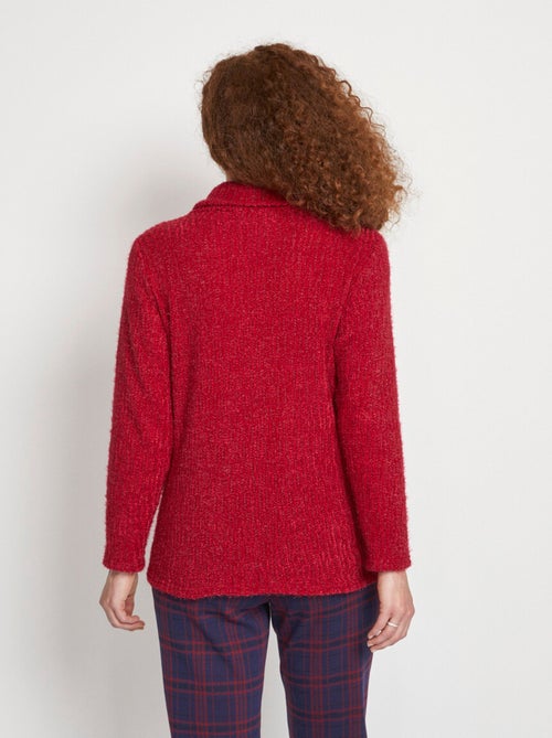 Pull col cassé maille chenille poilue - Afibel - Kiabi