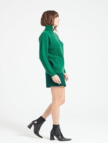 Pull col cheminé zippé femme 100% cachemire - LILLY 28