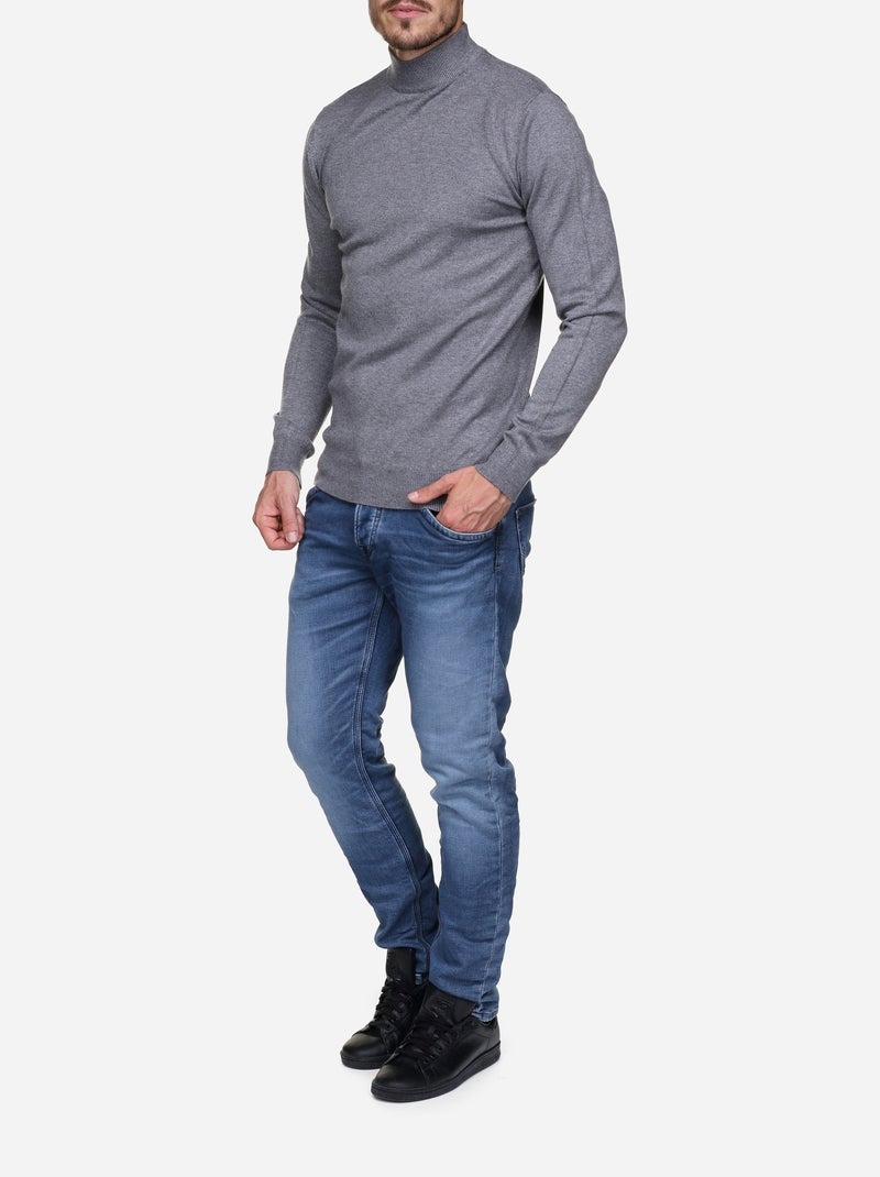 Pull col cheminée - Kenzarro Gris clair - Kiabi