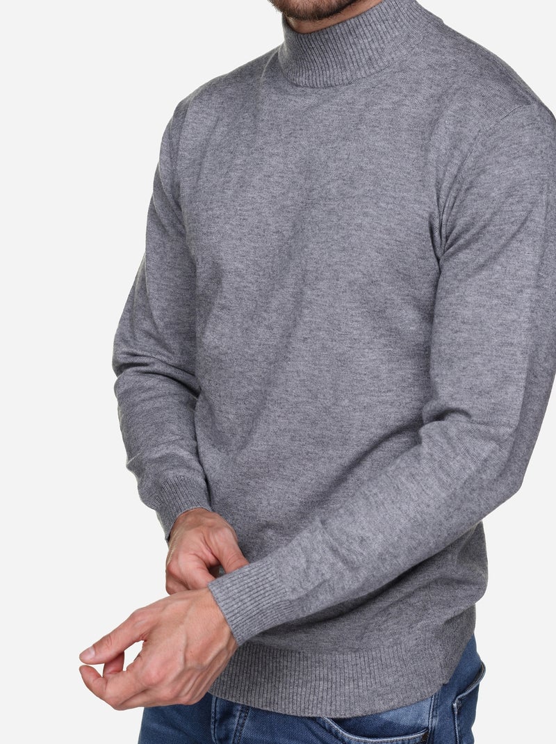 Pull col cheminée - Yves Enzo Gris - Kiabi