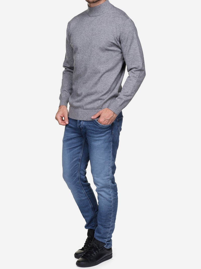 Pull col cheminée - Yves Enzo Gris - Kiabi