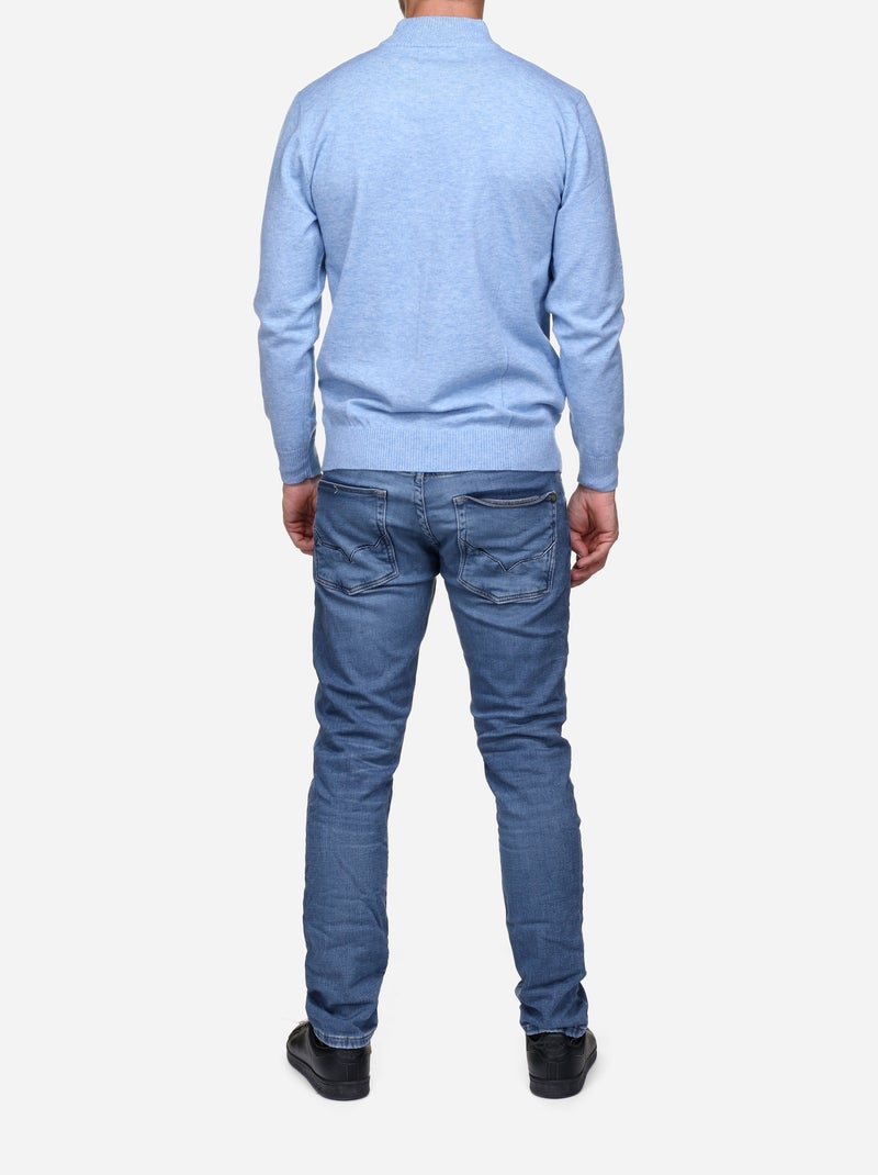 Pull col cheminée Bleu - Kiabi